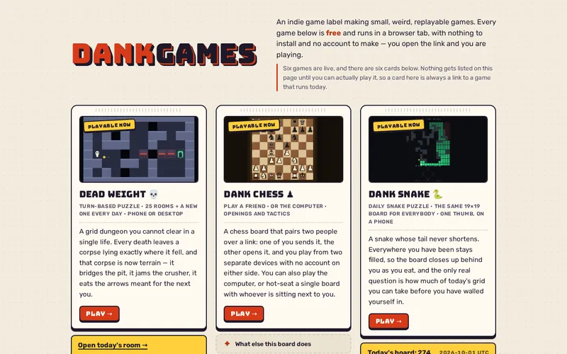 DankGames.com — the front page