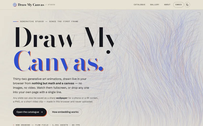 DrawMyCanvas.com — the front page