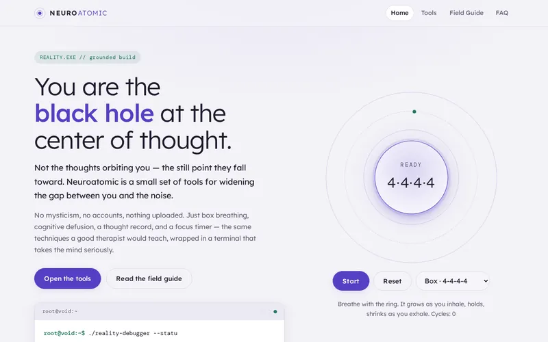 Neuroatomic.com — the front page