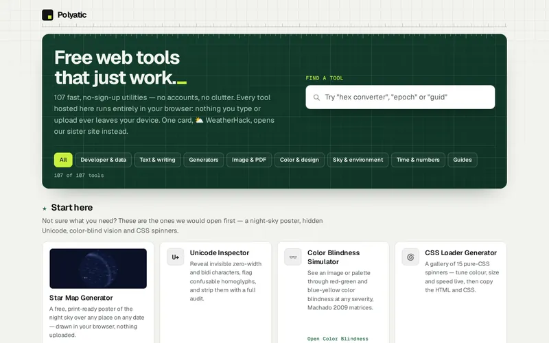 Polyatic.com — the front page